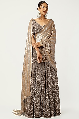 Mouse Embroidered Lehenga Set by Nakul Sen