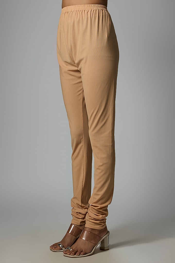 Peach Chiffon Sequins Embroidered Asymmetric Kurta Set by Nakul Sen at Pernia's Pop Up Shop