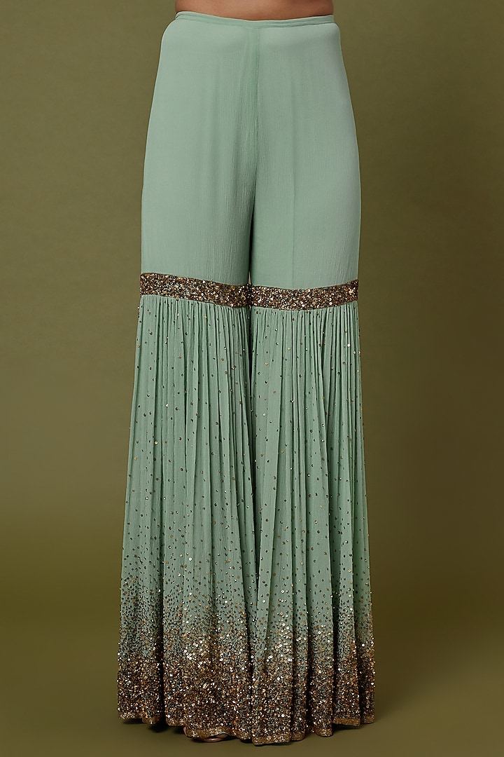Mint Green Embroidered Kurta Set by Nakul Sen at Pernia's Pop Up Shop