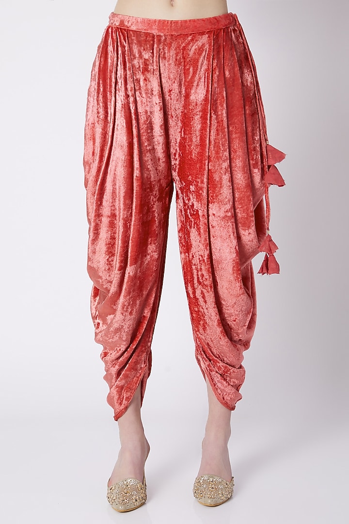 Mauve Embroidered Kurta With Dhoti by Nikasha at Pernia's Pop Up Shop