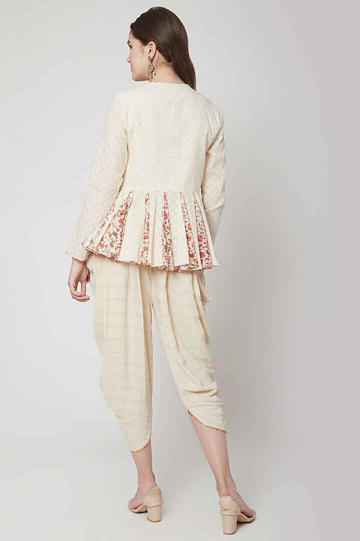 Ivory Embroidered Dhoti Set by Nikasha at Pernia's Pop Up Shop