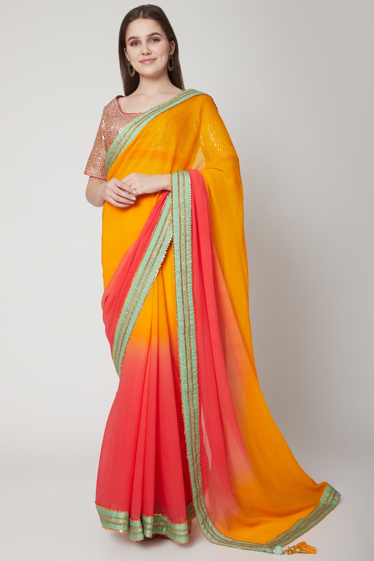 Yellow & Red Pure Hand Bandhej Bandhani Saree With Weaving Rich Pallu –  Bahuji - Online Fashion & Lifestyle Store