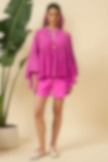 Fuchsia Cotton Tiered Top by Nikasha at Pernia's Pop Up Shop