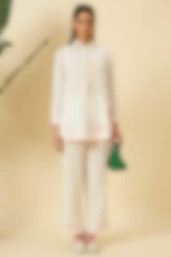 Ivory Cotton Flowy Tie-Up Top by Nikasha at Pernia's Pop Up Shop