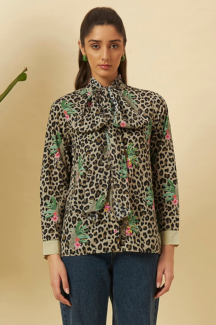 Multi-Colored Cotton Leopard Printed Top by Nikasha at Pernia's Pop Up Shop