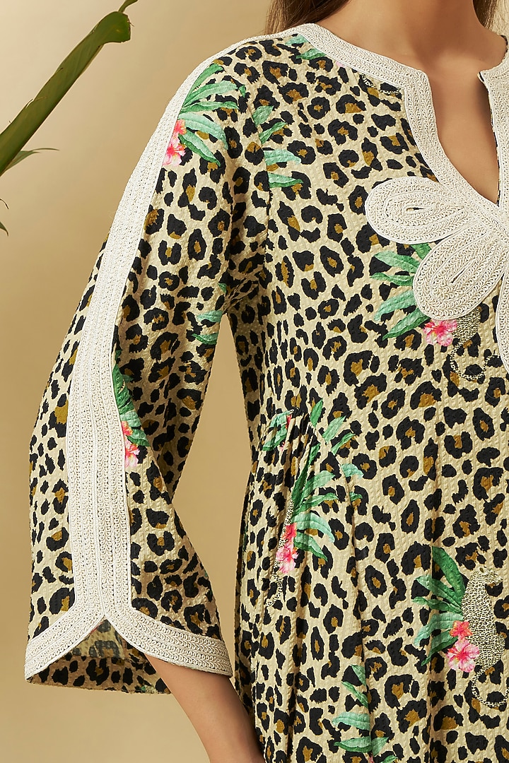 Multi-Colored Cotton Leopard Printed Maxi Vacation Dress by Nikasha at Pernia's Pop Up Shop