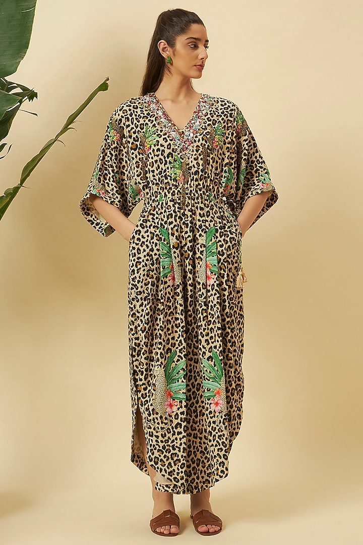 Multi-Colored Seersucker Leopard Printed Jumpsuit by Nikasha at Pernia's Pop Up Shop