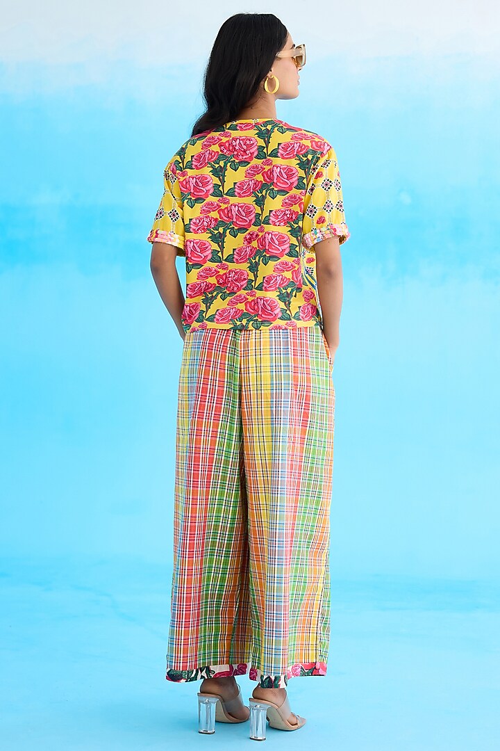 Yellow Jersey Cotton Bead Hand Embroidered T-shirt by Nikasha at Pernia's Pop Up Shop