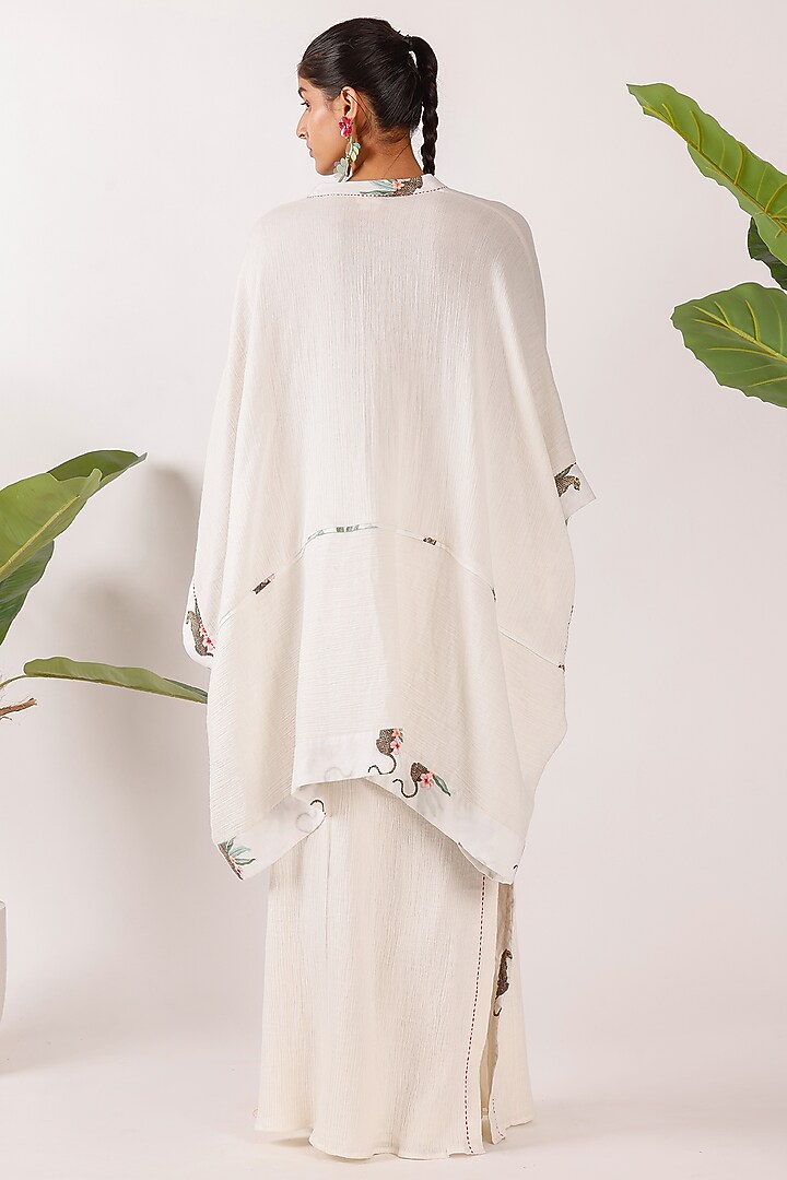 Off-White Cotton Crushed Kaftan Top by Nikasha at Pernia's Pop Up Shop