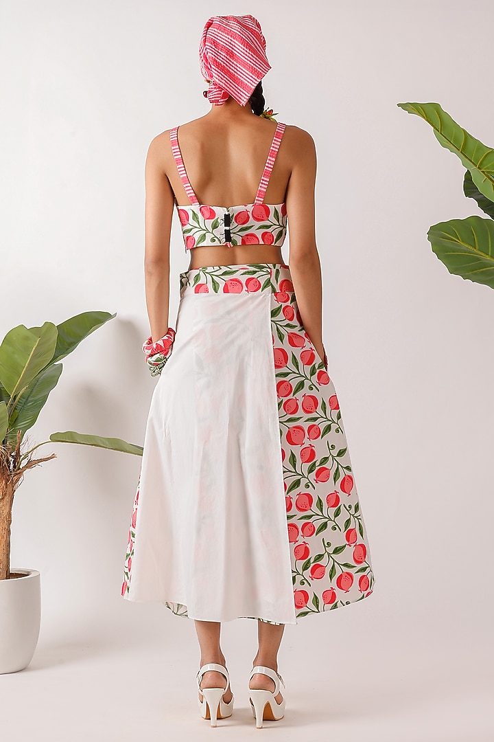 Multi-Colored Cotton & Poplin Printed Wrap Skirt Set by Nikasha at Pernia's Pop Up Shop