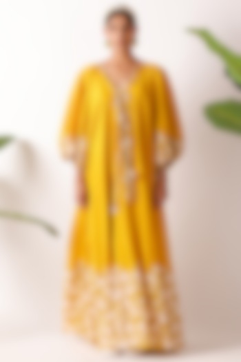 Yellow Cotton Printed Maxi Vacation Dress by Nikasha at Pernia's Pop Up Shop