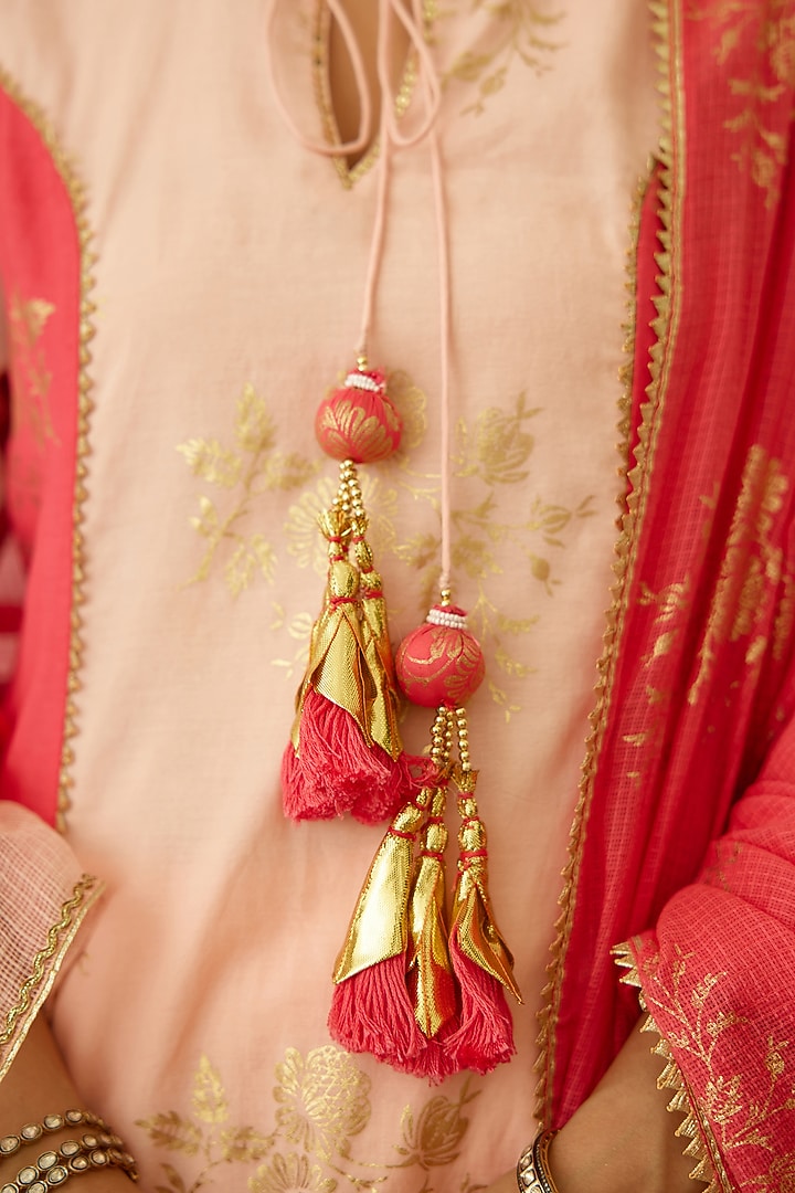 Peach Cotton Dhoti Set by Nikasha at Pernia's Pop Up Shop