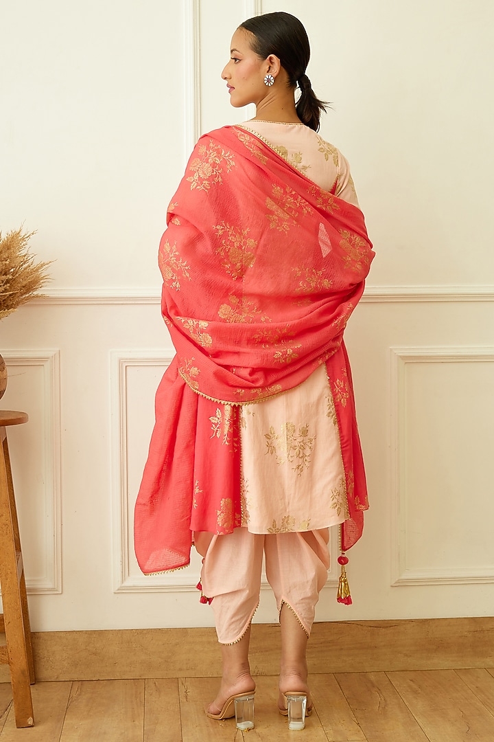 Peach Cotton Dhoti Set by Nikasha at Pernia's Pop Up Shop