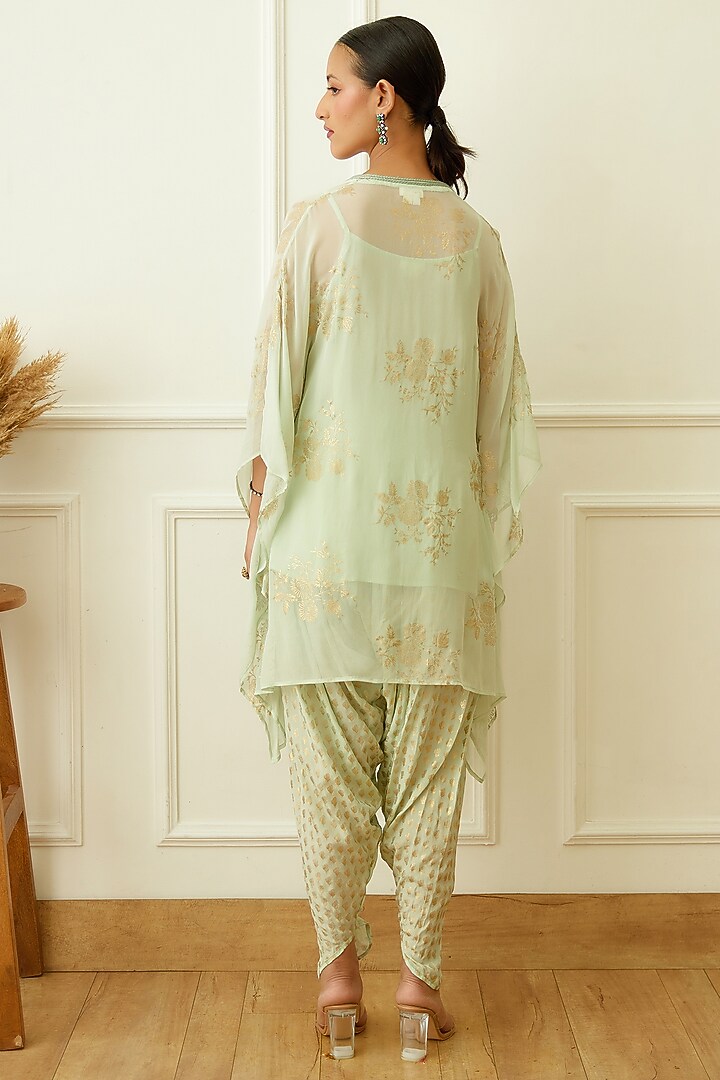 Mint Viscose Georgette Dhoti Set by Nikasha at Pernia's Pop Up Shop
