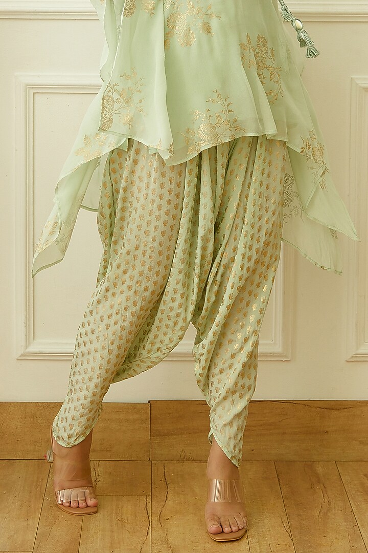 Mint Viscose Georgette Dhoti Set by Nikasha at Pernia's Pop Up Shop