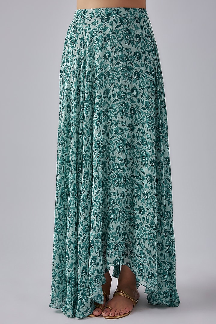 Sea Blue & Turquoise Embroidered Tunic Set by Nikasha at Pernia's Pop Up Shop