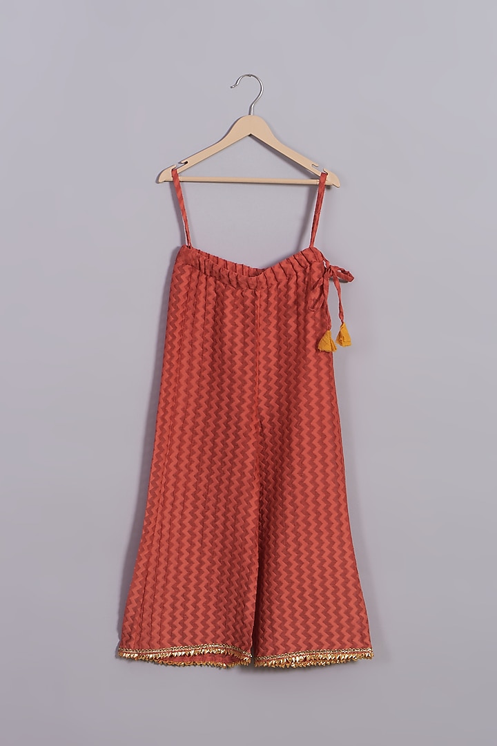 Cherry Red Cotton Kurta Set For Girls by Nikasha Kidswear at Pernia's Pop Up Shop