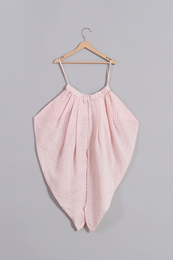 Light Pink Printed Peplum Kurta Set For Girls by Nikasha Kidswear at Pernia's Pop Up Shop