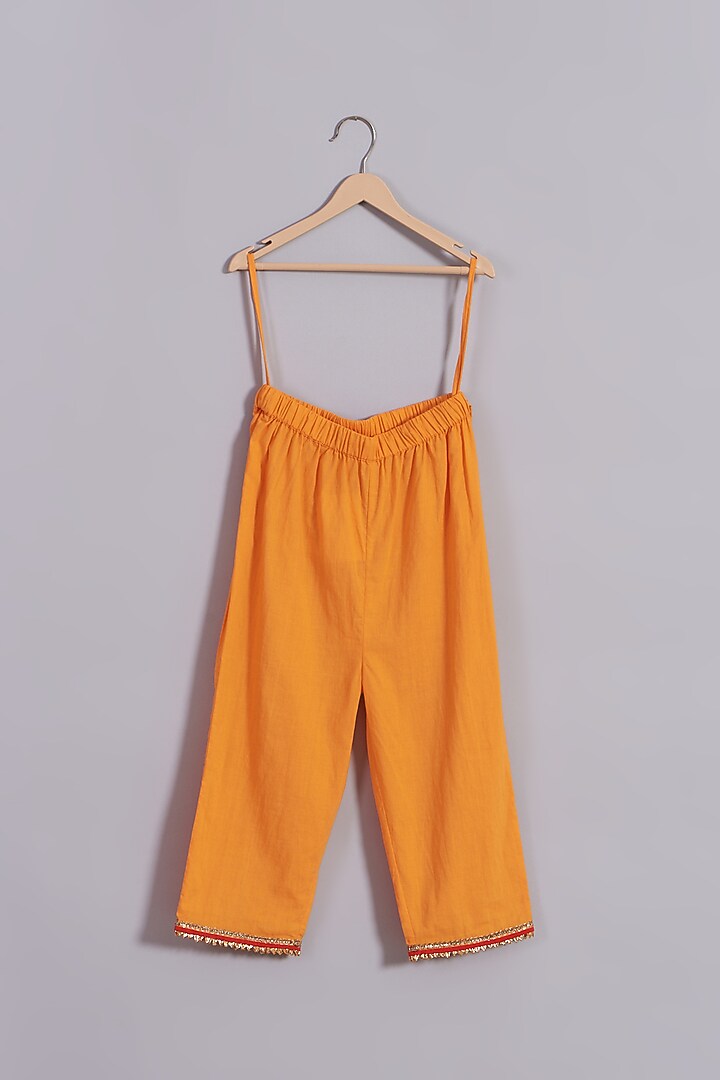 Orange Cotton Kurta Set For Girls by Nikasha Kidswear at Pernia's Pop Up Shop