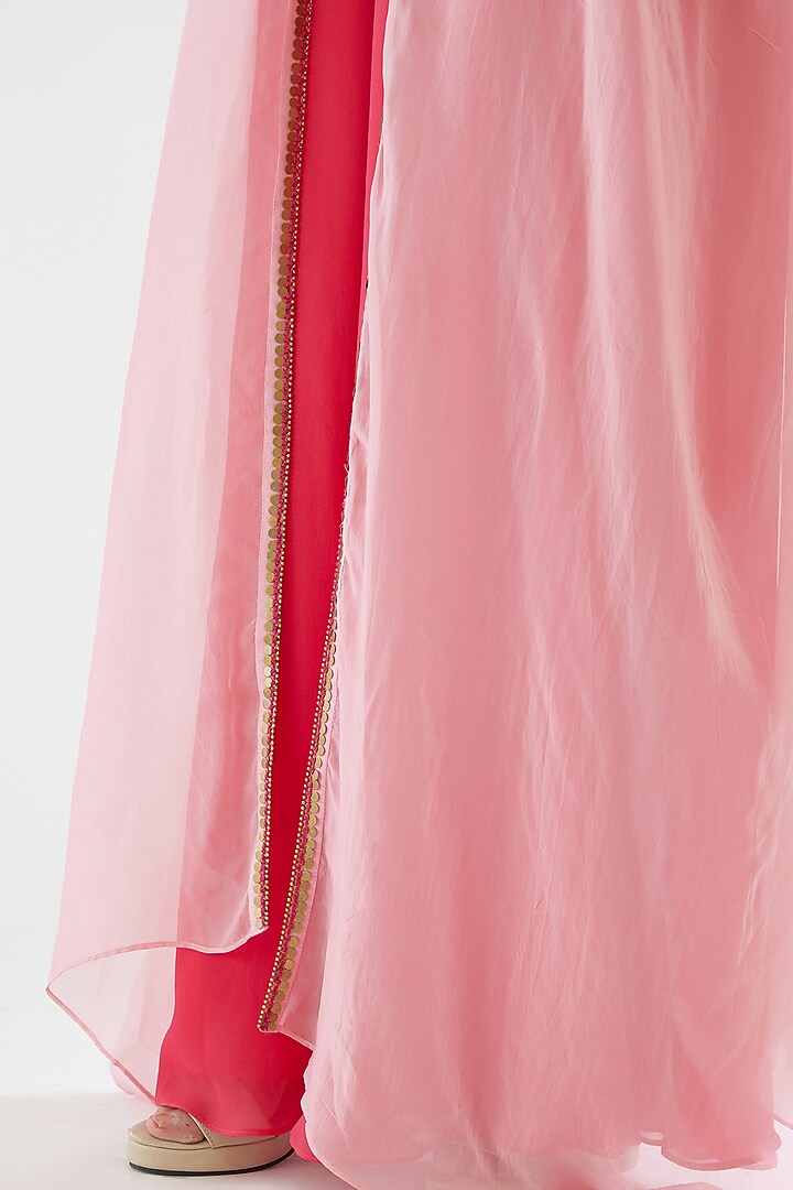 Rani Pink Georgette Party Wear Sharara Set by Nikasha at Pernia's Pop Up Shop