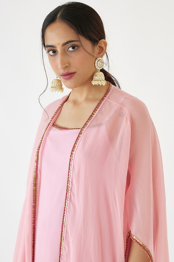 Rani Pink Georgette Party Wear Sharara Set by Nikasha at Pernia's Pop Up Shop