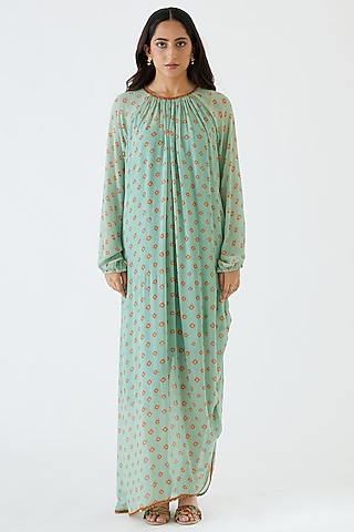 Jade Bandhani Printed Maxi Dress by Nikasha