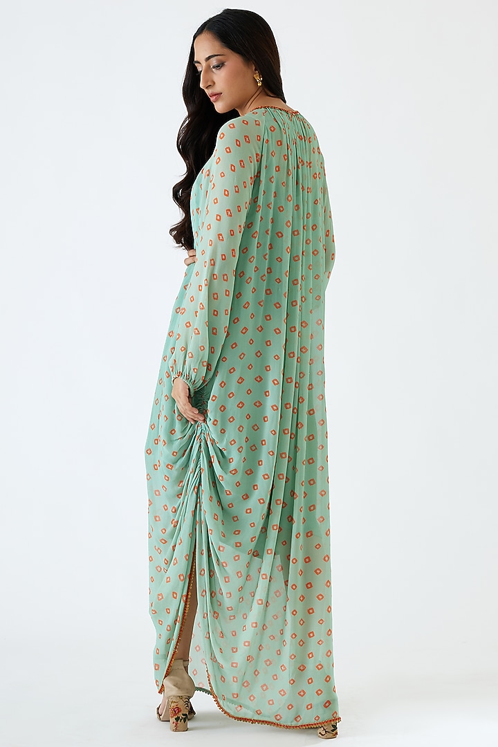 Jade Bandhani Printed Maxi Vacation Dress by Nikasha at Pernia's Pop Up Shop
