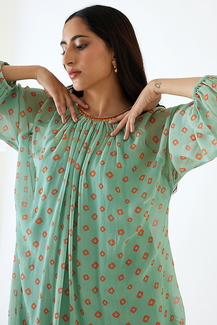 Jade Bandhani Printed Maxi Vacation Dress by Nikasha at Pernia's Pop Up Shop