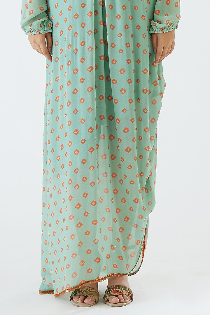 Jade Bandhani Printed Maxi Vacation Dress by Nikasha at Pernia's Pop Up Shop