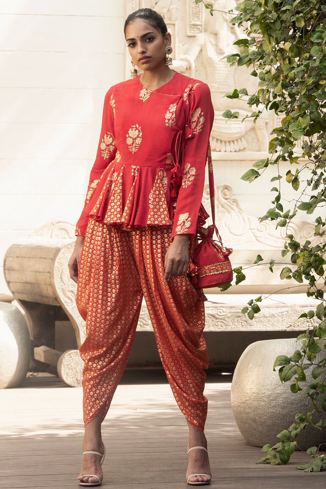 Buy Suti Red Printed Dhoti Pants for Women Online  Tata CLiQ