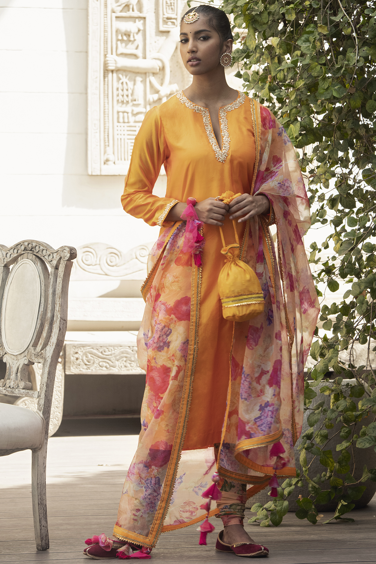 Mango Yellow Printed Kurta Set by Nikasha at Pernia's Pop Up Shop