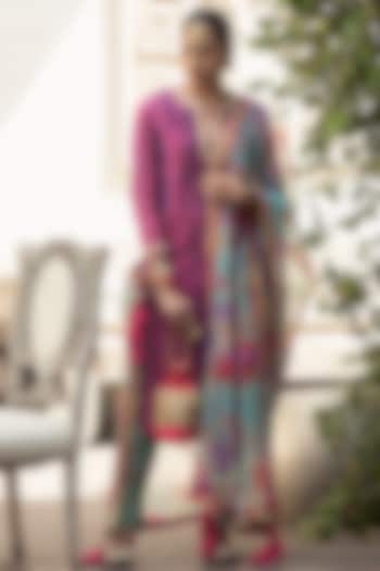 Purple Printed Kurta Set by Nikasha at Pernia's Pop Up Shop