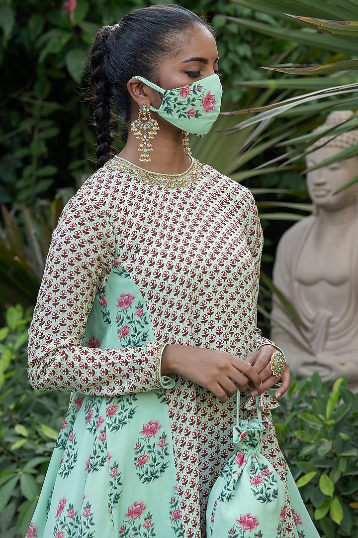 Pista Green Printed Dhoti Set by Nikasha at Pernia's Pop Up Shop