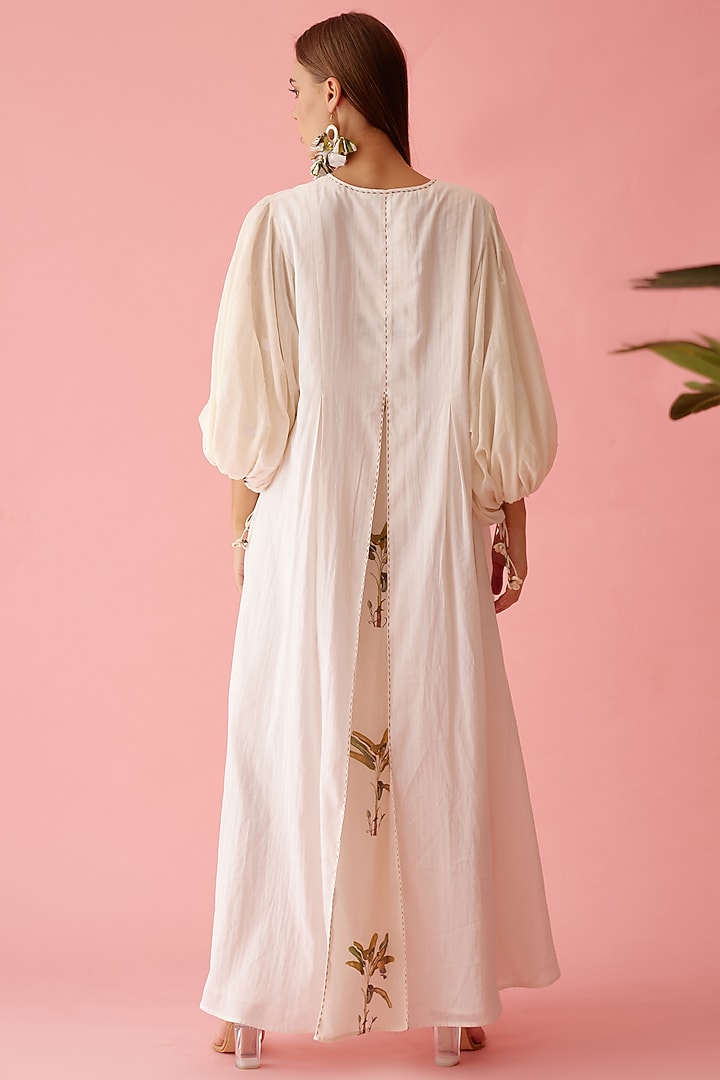 Cream Cotton A-Line Maxi Vacation Dress by Nikasha at Pernia's Pop Up Shop