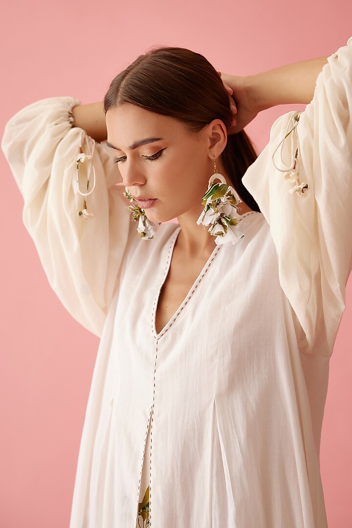 Cream Cotton A-Line Maxi Vacation Dress by Nikasha at Pernia's Pop Up Shop