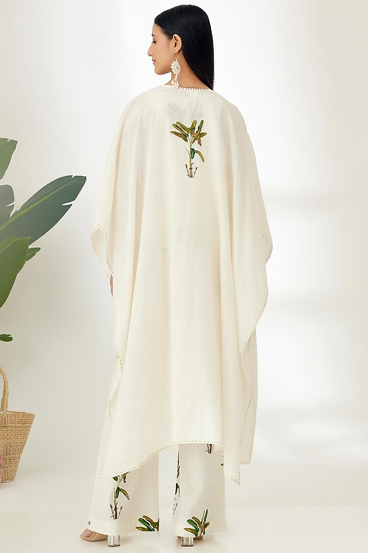 Off-White Printed Vacation Dress by Nikasha at Pernia's Pop Up Shop