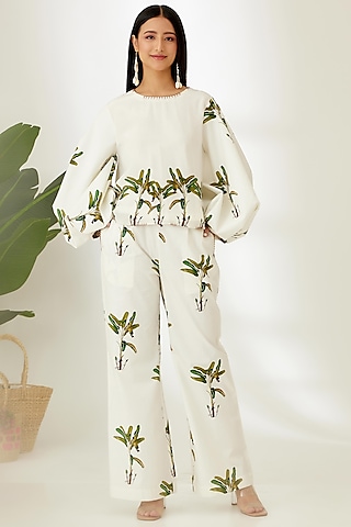 Off-White Printed Pants by Nikasha
