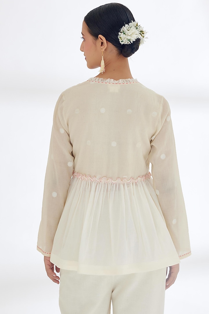 Cream Handwoven Cotton Top by Nikasha at Pernia's Pop Up Shop