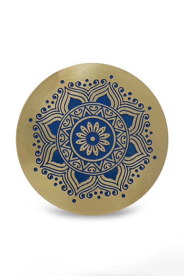 Gold Utsav Brass Coasters (Set of 2) Design by Nakshikathaa at