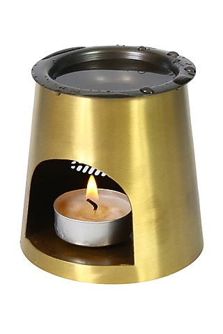 Antique Gold Nakshikathaa Diffuser/ Perfume Burner by Nakshikathaa