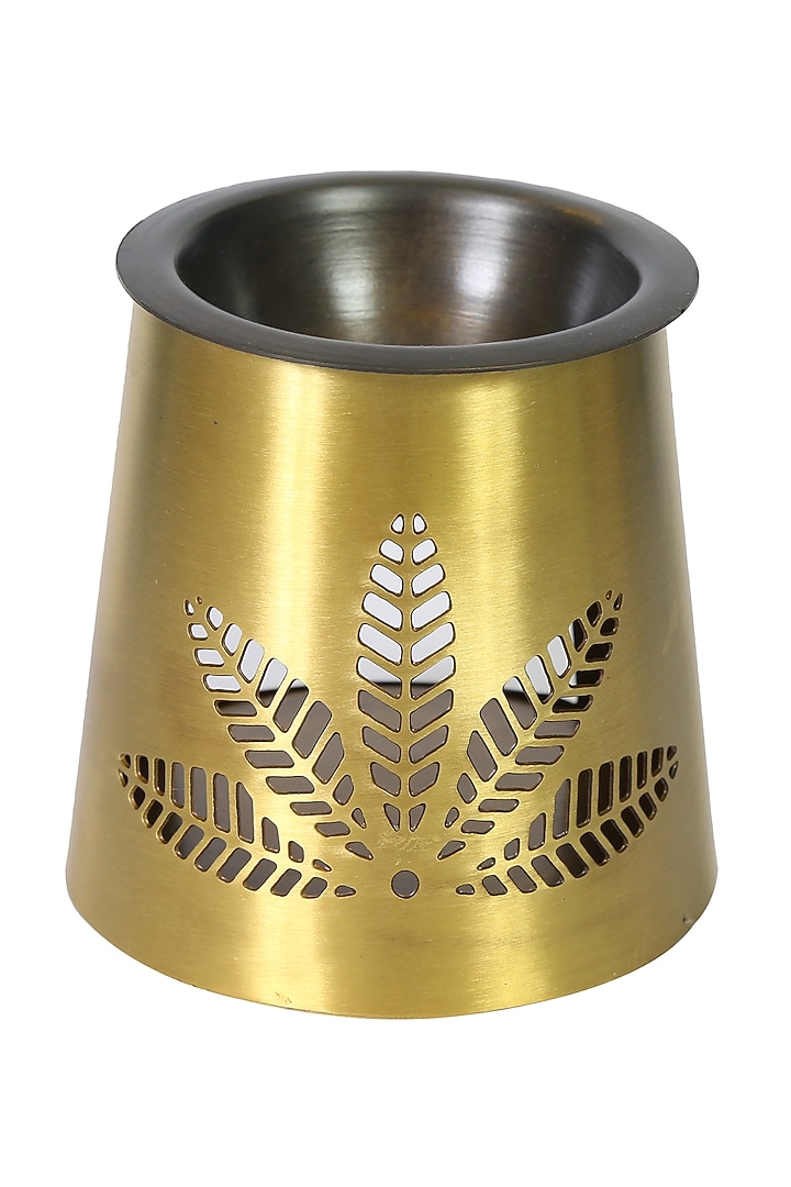 Antique Gold Nakshikathaa Diffuser/ Perfume Burner by Nakshikathaa at Pernia's Pop Up Shop