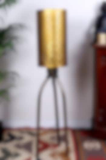 Matte Gold Gandhara Floor Tripod Ambient Lamp by Nakshikathaa