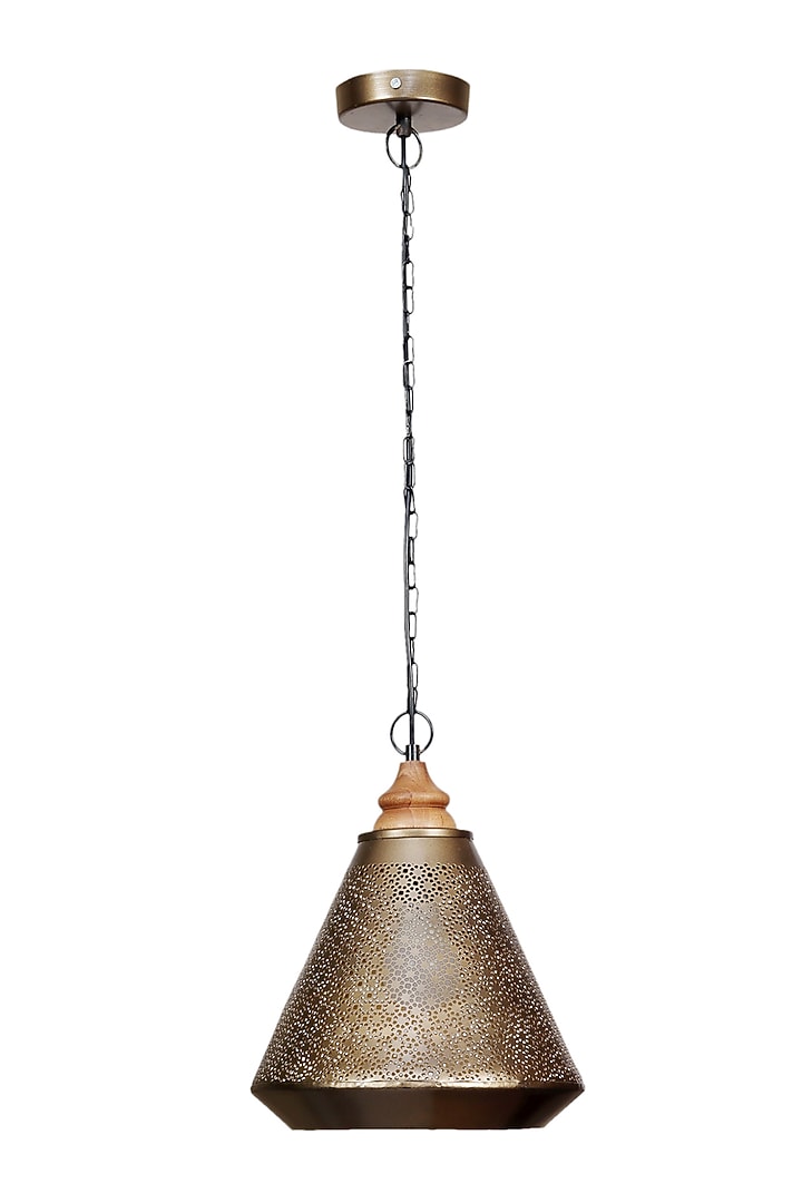 Brown Mysore Hanging Lamp With A Wooden Canopy by Nakshikathaa at Pernia's Pop Up Shop