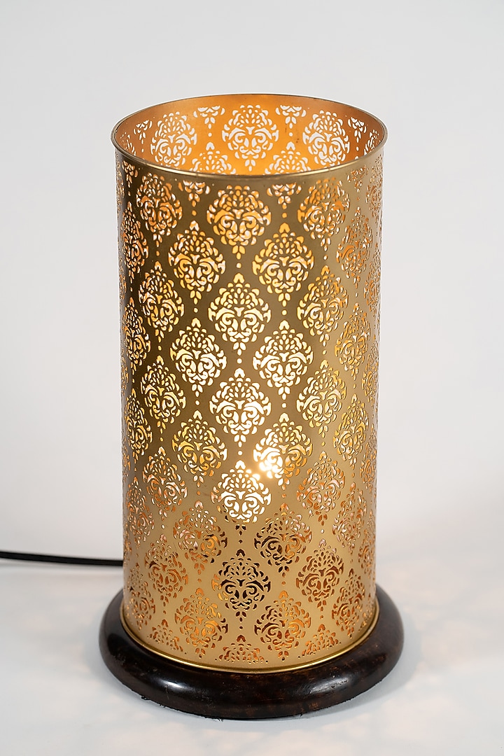 Gold Finished Gandhar Ambient Lamp by Nakshikathaa at Pernia's Pop Up Shop