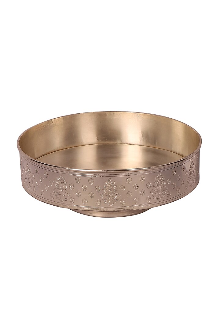 Silver Plated Brass Hand Etched Fruit Bowl by Nakshikathaa at Pernia's Pop Up Shop