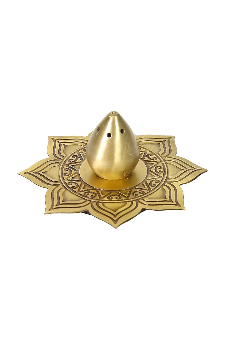 Antique Gold Brass Hand Etched Divinity Gift Set by Nakshikathaa at Pernia's Pop Up Shop