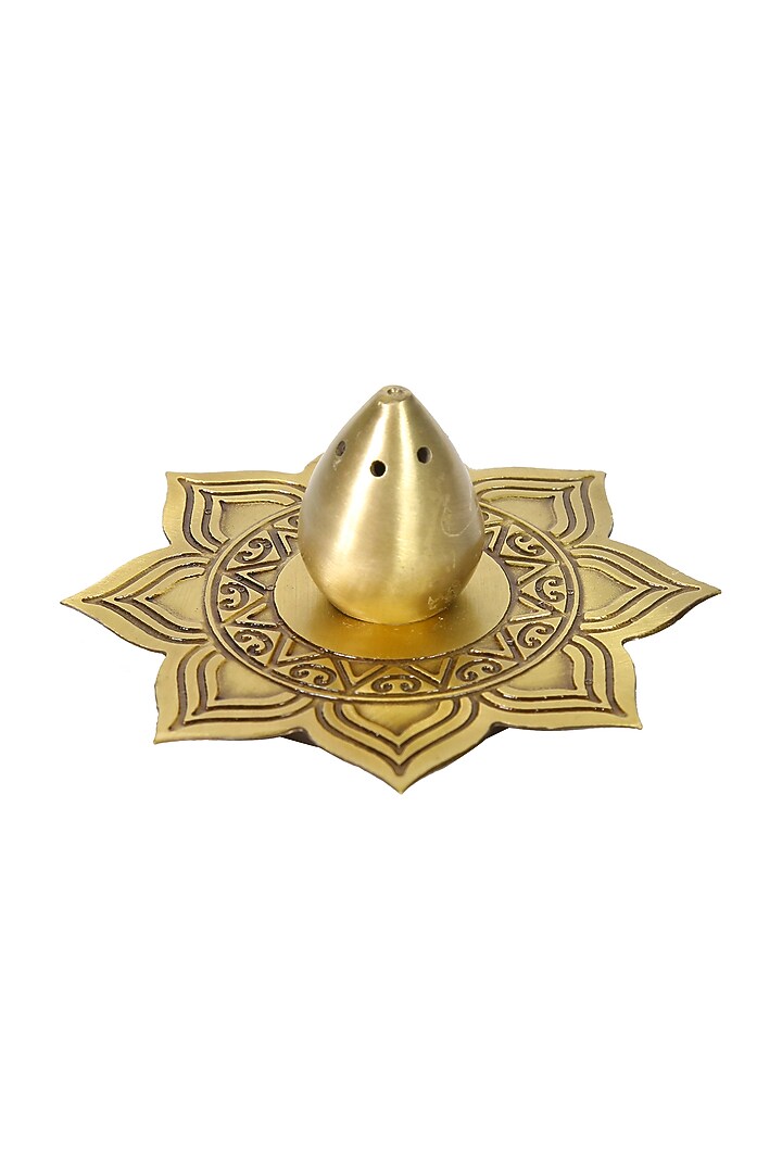 Antique Gold Brass Hand Etched Divinity Gift Set by Nakshikathaa at Pernia's Pop Up Shop
