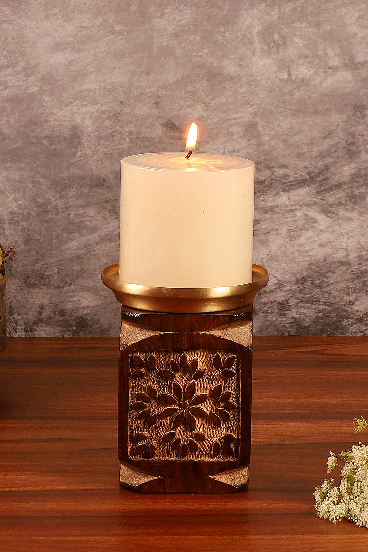 Carved Candle Stands Carved Candle Stands