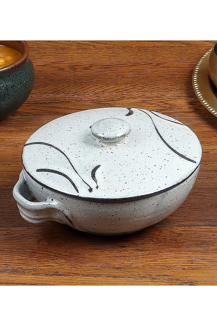 Light Blue Studio Pottery Casserole With Lid by Nakshikathaa at Pernia's Pop Up Shop