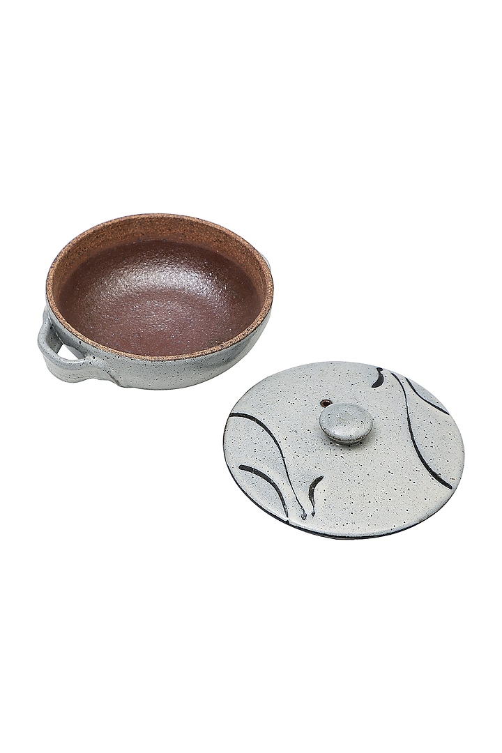 Light Blue Studio Pottery Casserole With Lid by Nakshikathaa at Pernia's Pop Up Shop